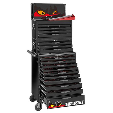 TENG 1001PCE 26"19 DRAWER STACK TOOL KIT, METRIC & IMPERIAL, PS TRAYS, BLACK