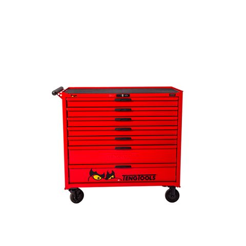 TENG 631PCE 37" 7 DRAWER ROLL CABINET TOOL KIT, METRIC, EVA TRAYS, RED