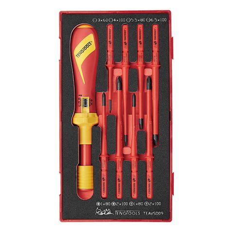 TENG 9PCE 1000V VDE TORQUE SCREWDRIVER SET - TC-TRAY (EVA)