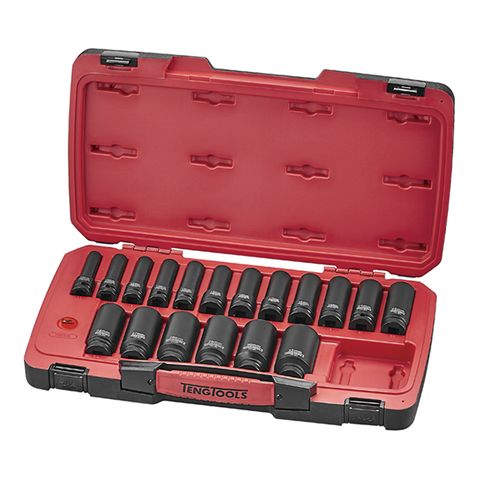 TENG 22PCE 1/2" DR. MM DEEP IMPACT SOCKET SET 6-PNT