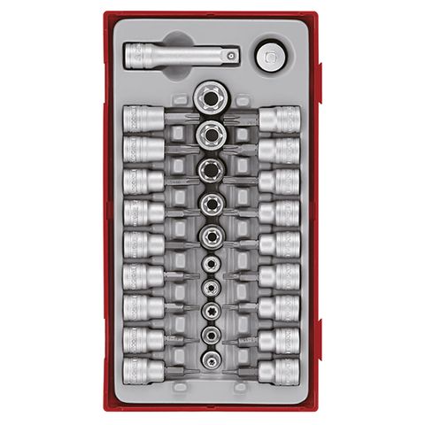 TENG 30PCE 1/4&3/8" DR. TX,TPX & TX-E BIT SOCKET SET - TC-TRAY