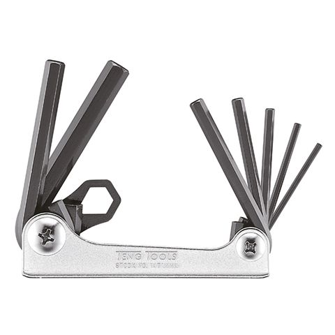 TENG FOLDING MM HEX KEY SET, 7PCE, 2.5MM-10MM