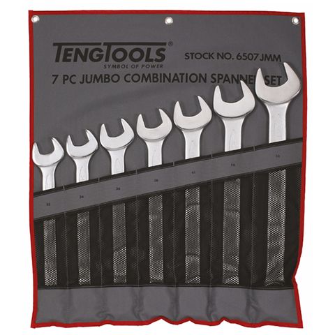 TENG COMBINATION SPANNER SET W/WALLET, METRIC, 7PCE, 33MM-50MM