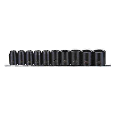 TENG 10PCE 1/2" DR. STD. IMPACT SOCKET RAIL SET 10-24MM