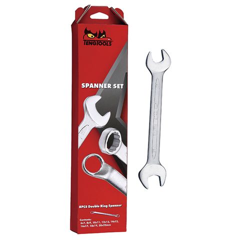 TENG DOUBLE OPEN END SPANNER SET, 11PCE, METRIC