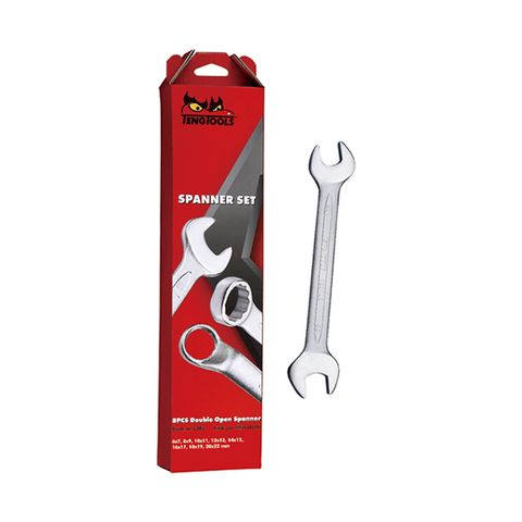 TENG DOUBLE OPEN END SPANNER SET, 8PCE, METRIC