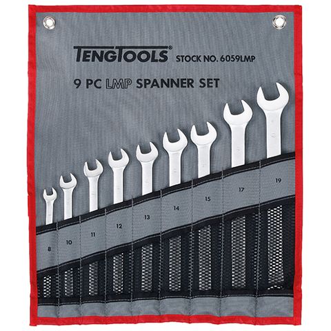 TENG 9PC LMP COMBINATION SPANNER SET 8-19MM W/WALLET