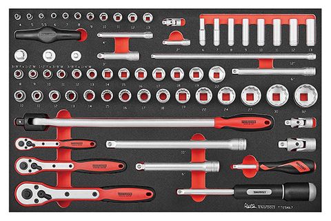 TENG 67PCE 1/4,3/8" & 1/2" DR. METRIC SOCKET & ACC SET (EVA)