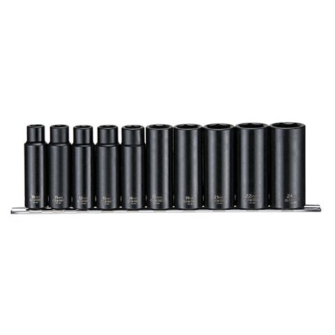 TENG 10PCE 1/2" DR. DEEP IMPACT SOCKET RAIL SET 10-24MM