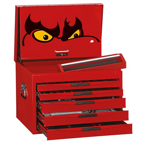 TENG 280PCE 26" 5 DRAWER CHEST TOOL KIT, METRIC, EVA TRAYS, RED