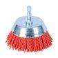 ITM NYLON SPINDLE MOUNTED CUP BRUSH 75MM, 80 GRIT, 1/4" HEX SHANK