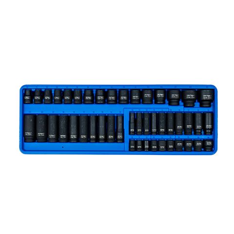 RYTOOL - IMPACT SOCKET SET TRAY, 3/8" & 1/2" 46PCS - METRIC