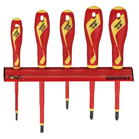 TENG 5PCE 1000V VDE SCREWDRIVER SET W/ WALL RACK