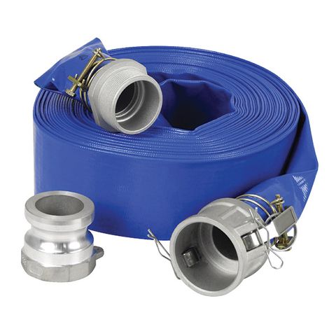 WATER TRANSFER HOSE LAY FLAT 76MM X 20MTR WITH CAM LOCK FITTINGS