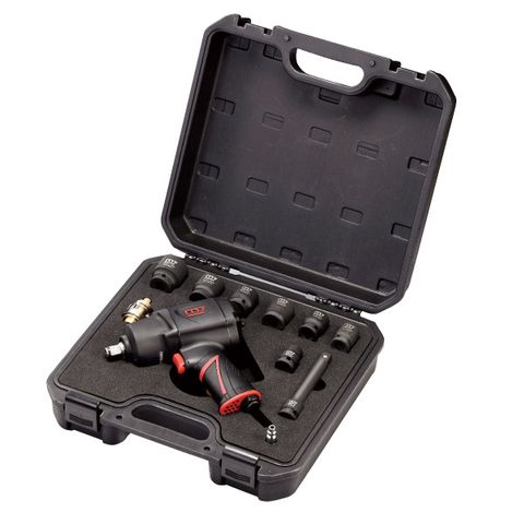 M7 IMPACT WRENCH KIT, MAGNESIUM COMPOSITE, PISTOL STYLE, 1/2" DR, 1,200 FT/LB IN BLOW MOULD CASE WITH & SOCKETS AND 125MM EXTENSION