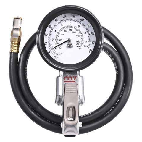 M7 TRUCK TYRE INFLATOR, 100MM ROUND GAUGE, MAX 220PSI, 100CM HOSE