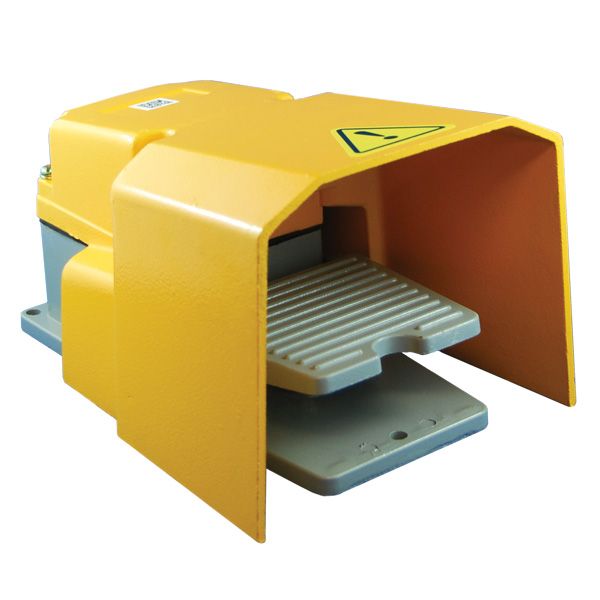 FOOT SWITCH, YELLOW, 1 PEDAL, ALUMINIUM BODY & GUARD, IP54, SINGLE