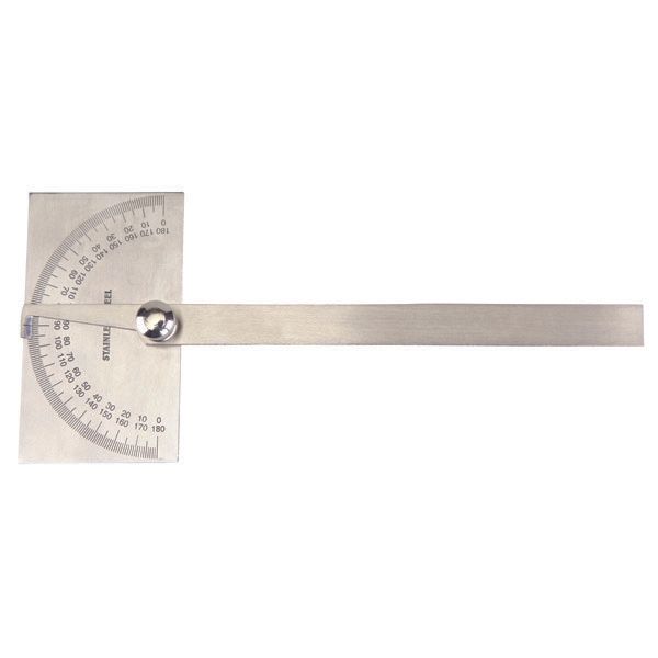 DP/R/6 GROZ DEGREE PROTRACTOR, RECTANGULAR HEAD, 150MM BLADE - GZ