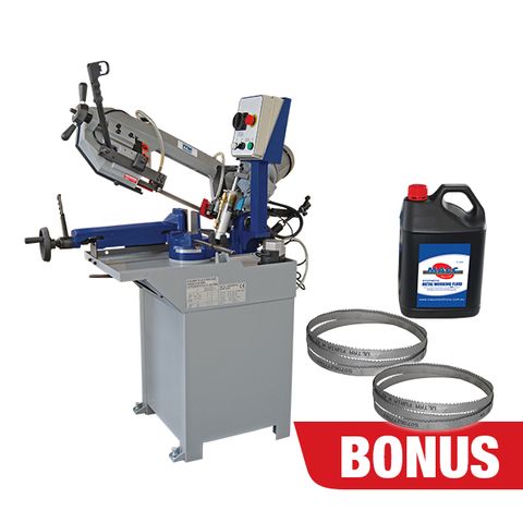 ITM BANDSAW, 170MM CAP, SWIVEL HEAD, 1 SPEED 240V 1PH, HYD DOWN