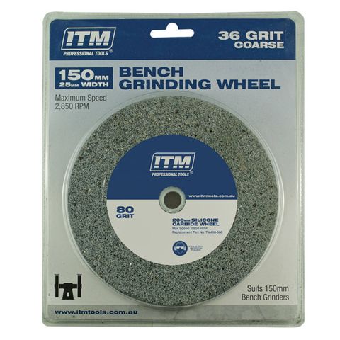 ITM GRINDING WHEEL ALUMINIUM OXIDE 150 X 25MM 36 GRIT COARSE