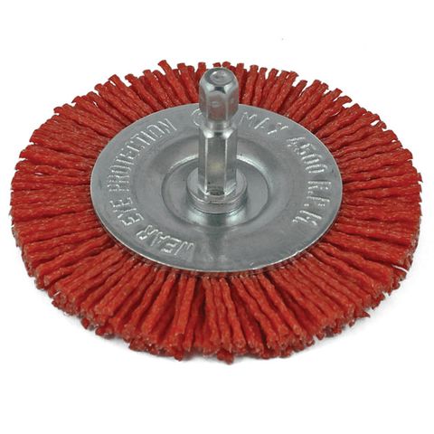 4 Nylon Wire Wheel - 1/4 Hex Shank