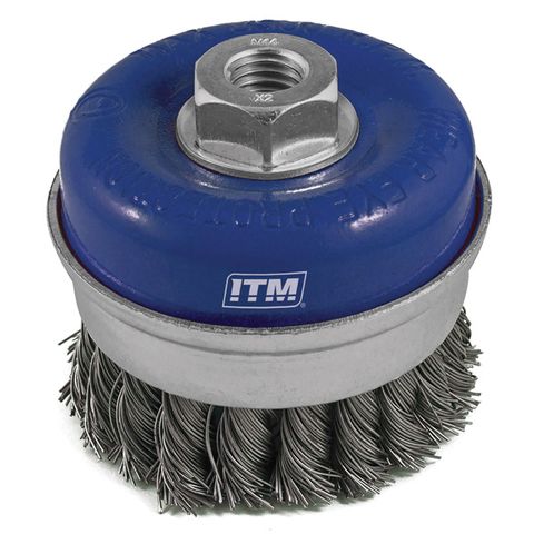 STEEL TWIST KNOT BANDED CUP WIRE BRUSH