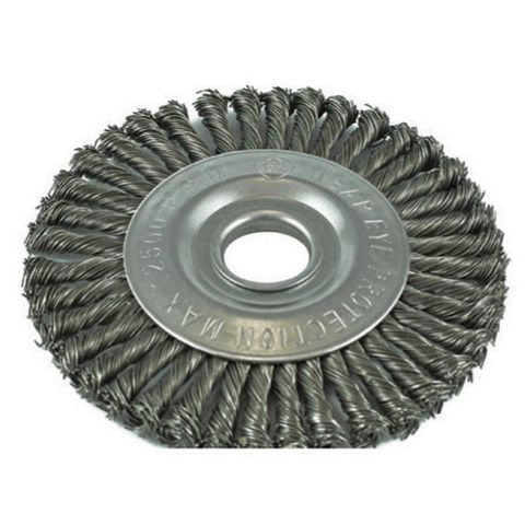 ITM TWIST KNOT PIPELINE WHEEL BRUSH STEEL 125MM, 22.2MM BORE