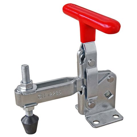 TOGGLE CLAMP, VERTICAL, FLANGED BASE, TEE HANDLE, 340KG CAP, 85.1MM REACH
