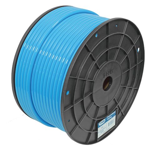 STRAIGHT PU AIR HOSE, 6.5MM ID X 10MM OD, 100MTR COIL, BLUE