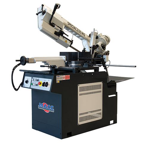 MACC BANDSAW, SEMI AUTO, 260MM CAP,  SWIVEL HEAD, DUAL MITRE, 2 SPEED 415V 3PH