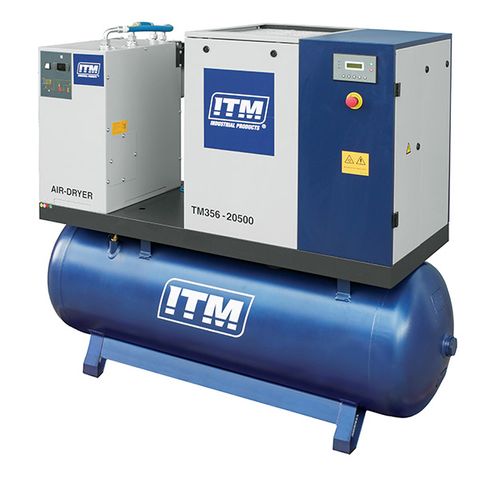 ITM AIR COMPRESSOR ROTARY SCREW WITH DRYER, 3 PHASE, 20HP, 500LTR, FAD 1980