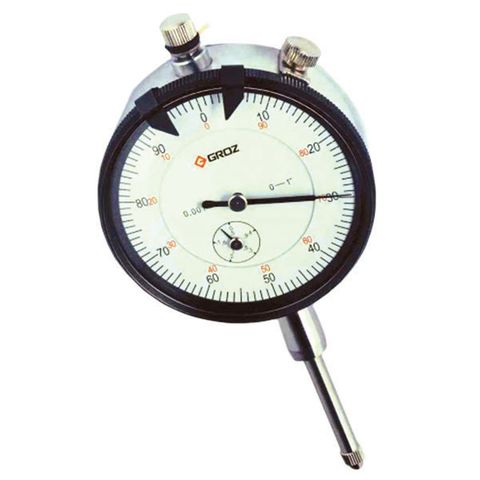 DLG/10 GROZ DIAL INDICATOR, 0-10MM, 0.01MM, 0-100, AGD2, WHITE FACE