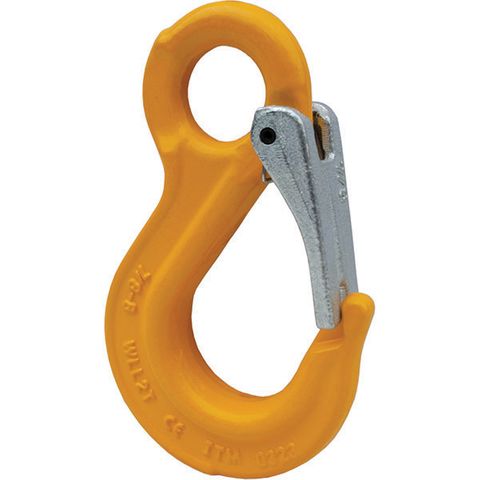 ITM G80 COMPONENTS, EYE SLING HOOK WITH SAFETY LATCH, 6MM CHAIN SIZE
