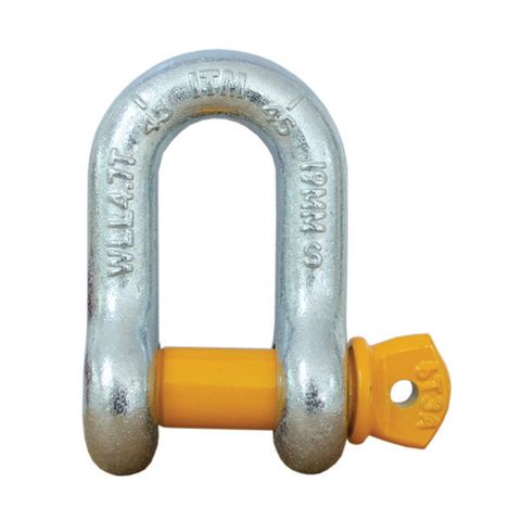 ITM DEE SHACKLE, YELLOW PIN GS SCREW PIN, 35 TONNE, 50MM BODY