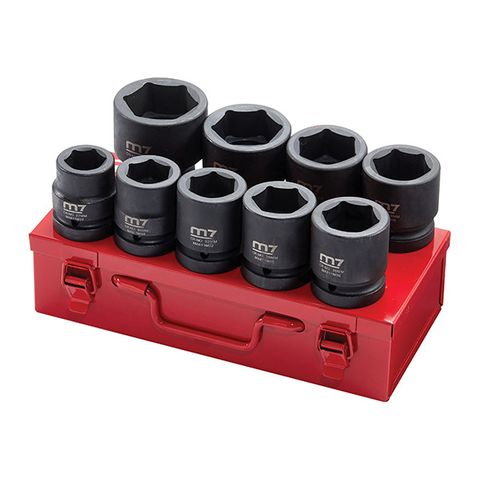 M7 IMPACT SOCKET SET, 1" DRIVE, 9PCE, 27 - 50MM