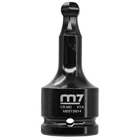 M7 HEX BALL END IN HEX IMPACT SOCKET, 3/4" DR, 14MM