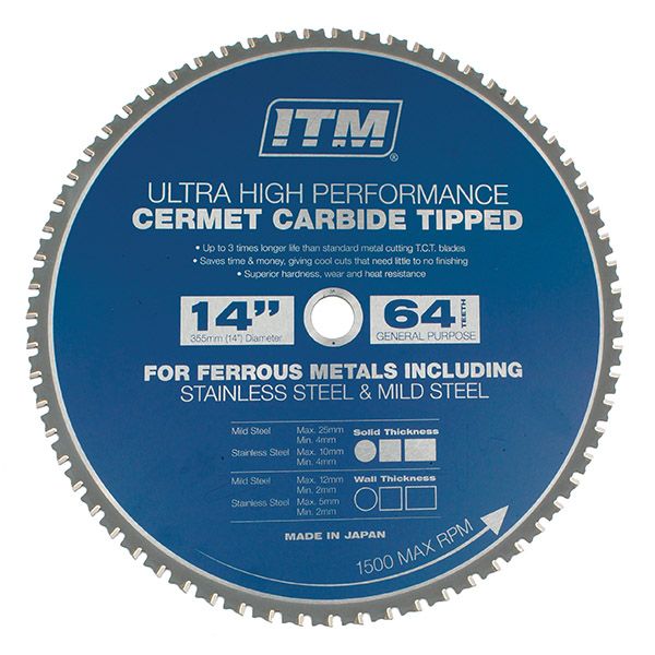 ITM 350MM CERMET CARBIDE METAL CUTTING BLADE, 64T SSBL350CERMET64