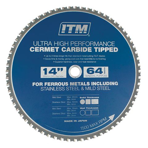 ITM 350MM CERMET CARBIDE METAL CUTTING BLADE 64T SSBL350