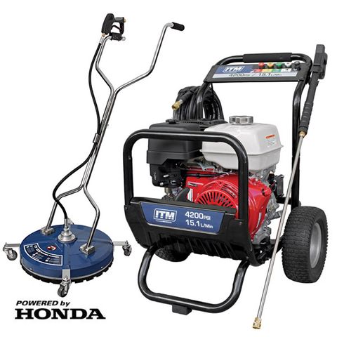 ITM PETROL PRESSURE WASHER KIT, WITH 21" HD SURFACE CLEANER, GX390 HONDA ENGINE 4200PSI 15.1L/MIN