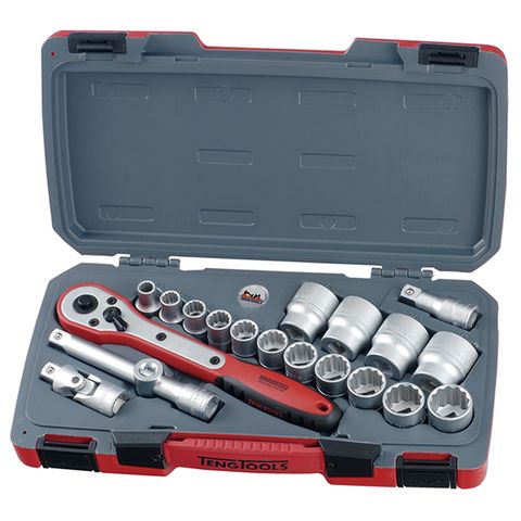 TENG 20PCE 1/2" DR. AF REG. SOCKET SET 12PNT