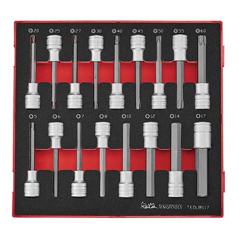 TENG 17PCE 1/2" LONG HEX & TX BIT SOCKET SET EVA2