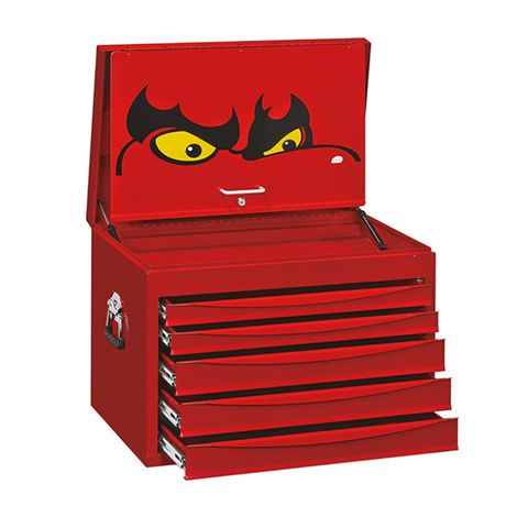 TENG 26" STD FULL DEPTH TOP BOX, 5 DRAWERS, RED