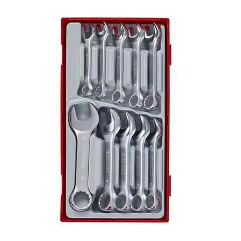 TENG 10PCE STUBBY COMBINATION SPANNER SET 10-19MM - TC-TRAY