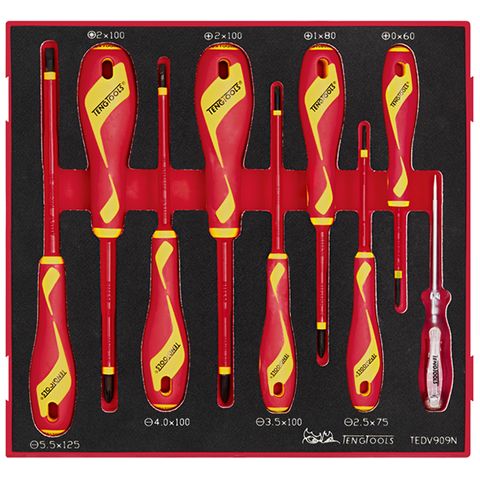 TENG 9PCE MD 1000V VDE SCREWDRIVER SET - TED-TRAY