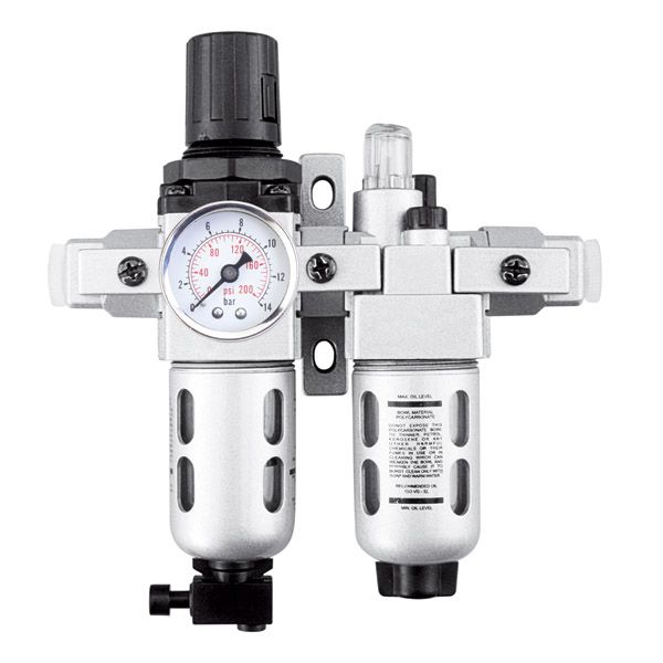 FRCLM136134S/G GROZ AIR FILTER REGULATOR LUBRICATOR C/W GAUGE