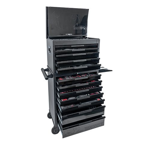 TENG 741PCE 26"12 DRAWER STACK TOOL KIT, METRIC & IMPERIAL, EVA TRAYS, BLACK