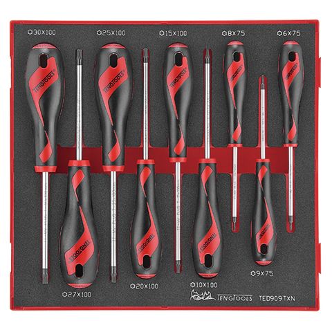 TENG 9PCE MD TX SCREWDRIVER SET 6-30 - TED-TRAY