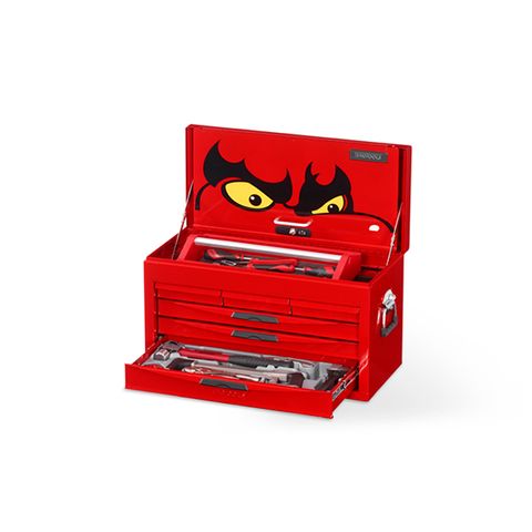 TENG 140PCE 26" 6 DRAWER CHEST SERVICE TOOL KIT, METRIC, PS TRAYS, RED