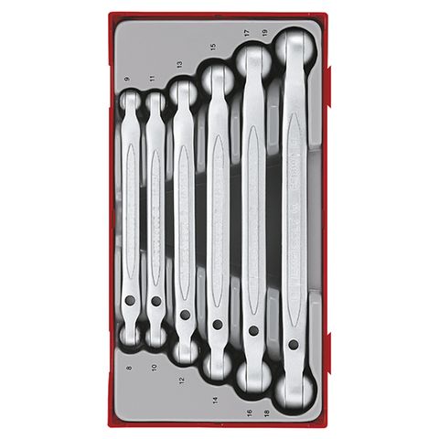 TENG 6PCE DBL FLEX-HEAD SPANNER SET 8-19MM - TC-TRAY