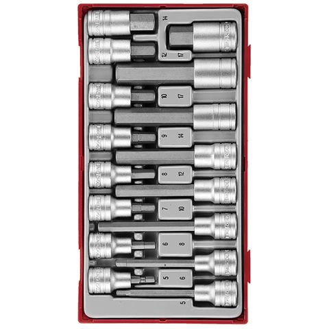 TENG 16PCE 1/2" DR. HEX BIT SOCKET SET - TC-TRAY